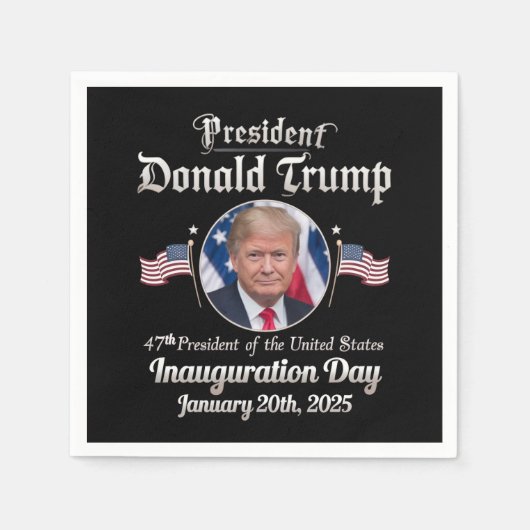 Serviette En Papier Trump Inauguration Day 2025 47th USA President (Devant)