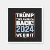 Serviette En Papier Trump USA Drapeau Président 47 Trump (Devant)