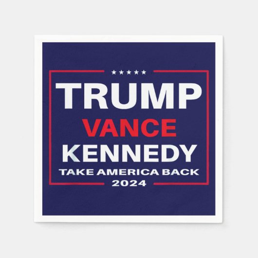Serviette En Papier Trump Vance Kennedy : Reprenez l'Amérique en bleu (Devant)