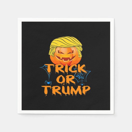 Serviette En Papier Trumpkin Drôle Design Pour Halloween (Devant)