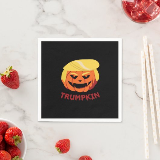 Serviette En Papier Trumpkin Effrayant Halloween cadeau classique (En situation)