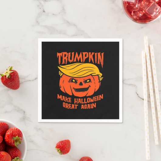 Serviette En Papier Trumpkin Halloween élection Citrouille (En situation)
