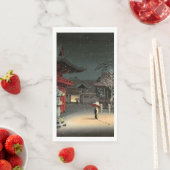 Serviette En Papier Tsuchiya Koitsu - Neige au temple de Nezu (En situation)