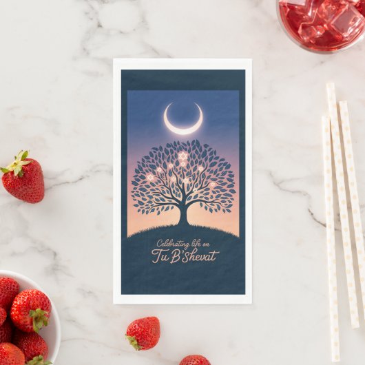 Serviette En Papier Tu B'Shevat : Un Rayon de Lumière (En situation)