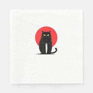 Serviette En Papier Tueur en série Meurtrier de chat noir Halloween Gr