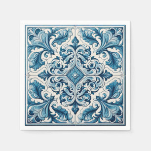 Serviette En Papier Tuile bleue portugaise