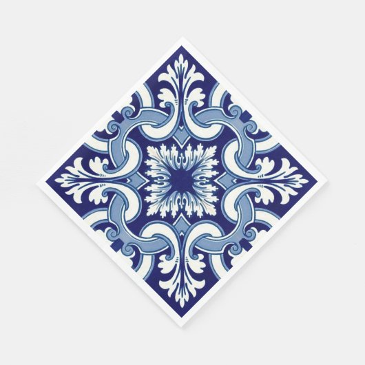 Serviette En Papier Tuile bleue portugaise (Coin)