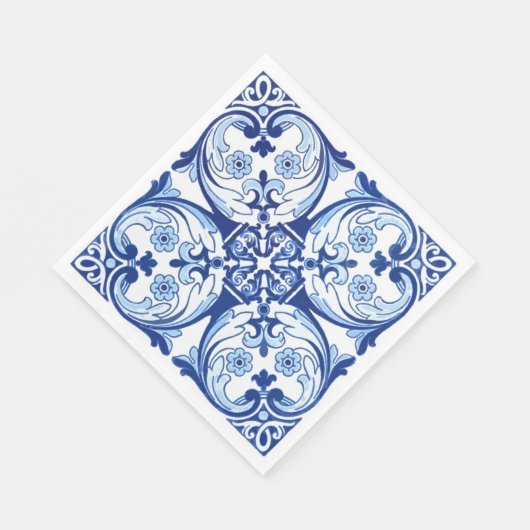 Serviette En Papier Tuile bleue portugaise (Coin)