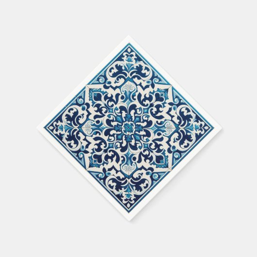 Serviette En Papier Tuile bleue portugaise (Coin)