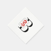 Serviette En Papier Tuile de dragon Mahjong sur monogramme initial uni (Coin)