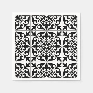 Serviette En Papier Tuile marocaine - blanc avec l'arrière - plan noi