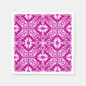 Serviette En Papier Tuile marocaine - magenta et rose (Devant)