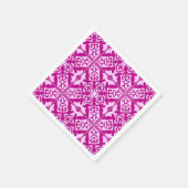 Serviette En Papier Tuile marocaine - magenta et rose (Coin)