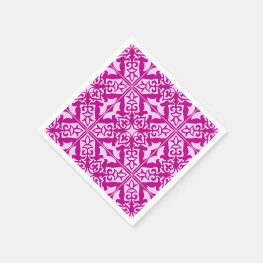 Serviette En Papier Tuile marocaine - magenta et rose (Coin)