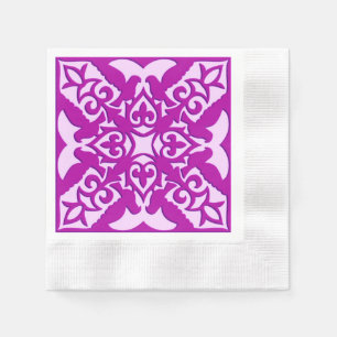 Serviette En Papier Tuile marocaine - orchidée profonde et rose