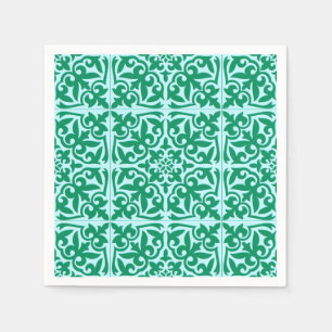 Serviette En Papier Tuile marocaine - turquoise et aqua