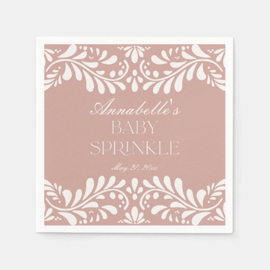 Serviette En Papier Tuile Talavera rose Espagne Fiesta Baby Sprinking (Devant)