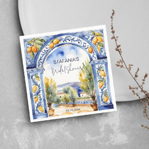 Serviette En Papier tuiles bleues italiennes arche citrons enterrement