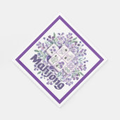 Serviette En Papier Tuiles de Mahjong Violettes (Coin)