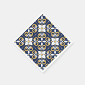 Serviette En Papier Tuiles décoratives géométriques d'or bleu marocain (Coin)