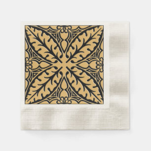Serviette En Papier Tuiles marocaines - chameau bronzage et noir