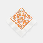 Serviette En Papier Tuiles marocaines - corail orange et blanc (Coin)