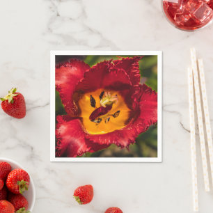 Serviette En Papier Tuliforme rouge