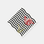 Serviette En Papier Tulip Botanique Chevron Stripes Motif (Coin)