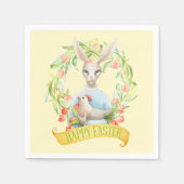 Serviette En Papier Tulip Wreath et Rabbit Joyeux Pâques (Devant)