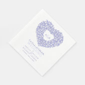 Serviette En Papier Tulip wreath ink dessin monogramme bleu mariage (Coin)