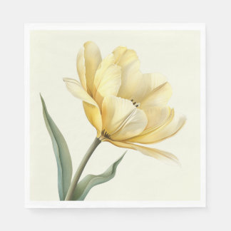 Serviette En Papier Tulipe jaune