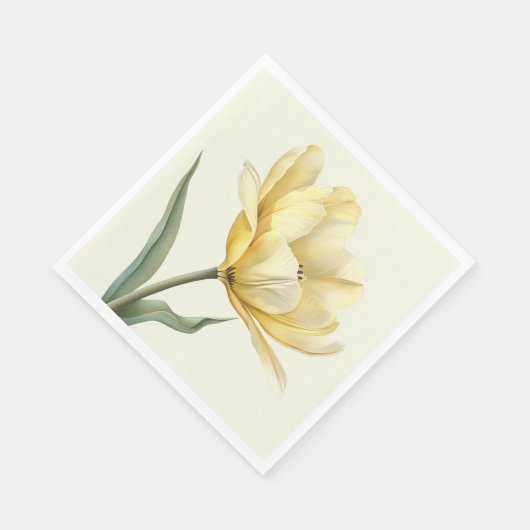 Serviette En Papier Tulipe jaune (Coin)