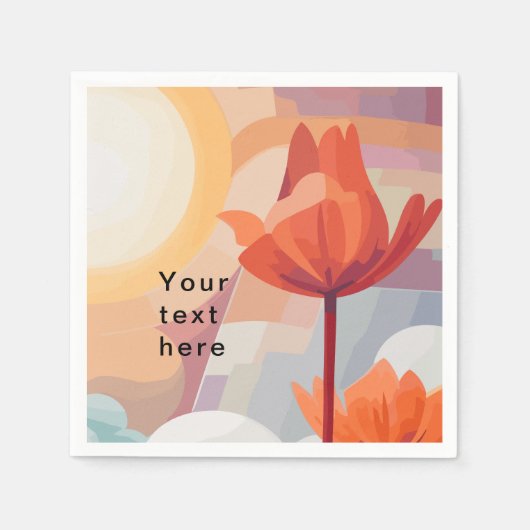 Serviette En Papier Tulipe Soleil (Devant)