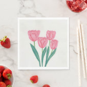 Serviette En Papier Tulipes (En situation)