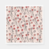 Serviette En Papier Tulipes blanches rose (Devant)