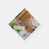 Serviette En Papier Tulipes blanches rustiques Mariage de la grange (Coin)