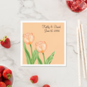 Serviette En Papier Tulipes d'abricot (Mariage) (En situation)