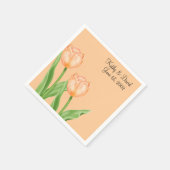 Serviette En Papier Tulipes d'abricot (Mariage) (Coin)