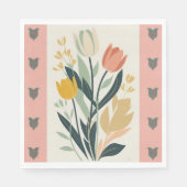 Serviette En Papier Tulipes d'art populaire scandinave (Devant)