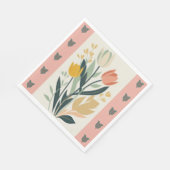 Serviette En Papier Tulipes d'art populaire scandinave (Coin)