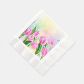 Serviette En Papier Tulipes de ressort d'aquarelle (Coin)