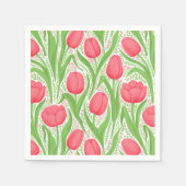 Serviette En Papier Tulipes en rouge et vert (Devant)