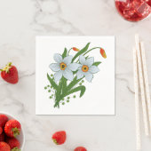 Serviette En Papier Tulipes et jonquilles Fleurs (En situation)