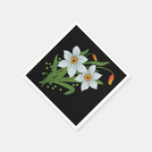 Serviette En Papier Tulipes et jonquilles Fleurs Arrière - plan noir (Coin)