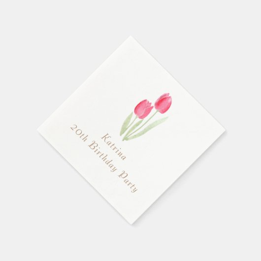 Serviette En Papier tulipes fleurs serviettes d'anniversaire (Coin)