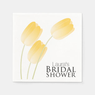Serviette En Papier Tulipes Jaunes Ressort Fête des mariées Florale