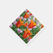 Serviette En Papier Tulipes orange vif dans le parc (Coin)