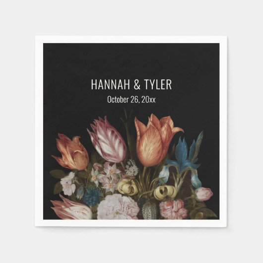 Serviette En Papier Tulipes Peintes Néerlandaises Iris + Florales Plus (Devant)