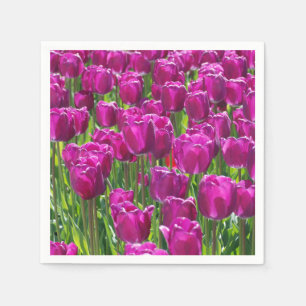 Serviette En Papier Tulipes pourpres