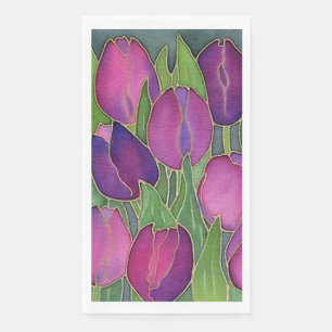Serviette En Papier Tulipes pourpres Floral Serviettes d'hôtes serviet